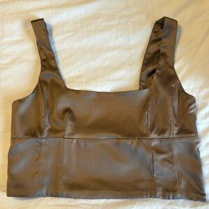 Wilfred Satin Crop Bustier Top